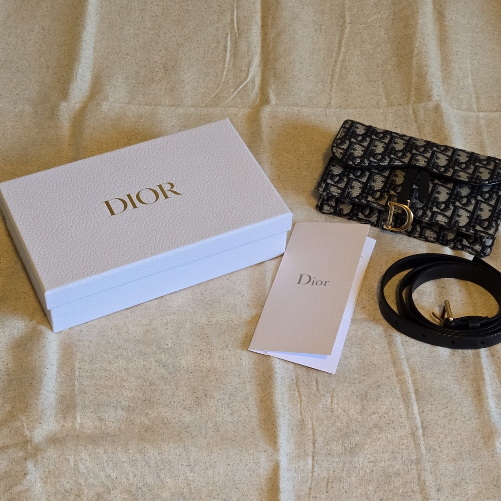 Dior Saddle Belt Pouch Blue Dior Oblique Jacquard